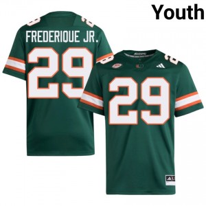 #29 Romanas Frederique Jr. Miami Hurricanes Green Jersey | Classic Swen Youth Player Football Gear 79730154