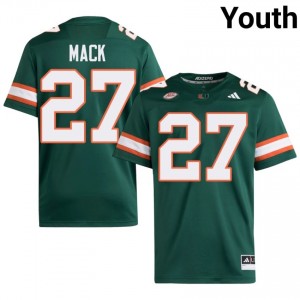 Miami Ryan Mack #27 Green Jersey | Premium Swen NCAA Football Youth Apparel 79047777