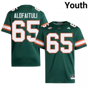 Green Seuseu Alofaituli #65 Hurricanes Jersey | Youth High School Football Licensed Stitch 37232017