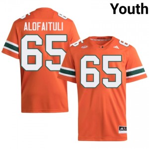 Orange Seuseu Alofaituli #65 Canes Jersey | Youth High School Football Fresh Embroidery 22371416