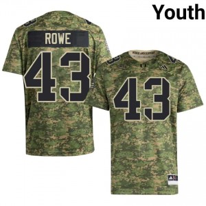Officially Licensed Tyler Rowe #43 Miami Canes Camo Jersey | Youth University Football Stitch Fan Gear 94836248
