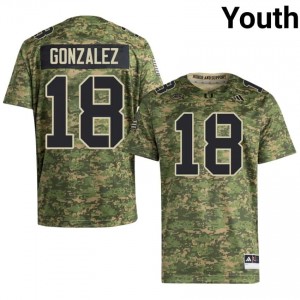 Miami Vinny Gonzalez #18 Camo Jersey | Premium Swen NCAA Football Youth Apparel 38345678