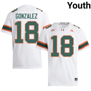 Vinny Gonzalez #18 Miami Hurricanes Jersey | Gameday White College Football Youth Stitched 97013962