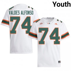 Miami Yerovi Valdes Alfonso #74 White Jersey | Premium Stitched NCAA Football Youth Apparel 63603905
