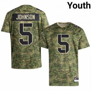 Camo Andre Johnson #5 Canes Jersey | Youth High School Football Fresh Swen 24591598