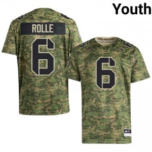 Officially Licensed Antrel Rolle #6 Miami Canes Camo Jersey | Youth University Football Stitch Fan Gear 32236656
