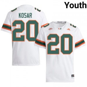 Top-Tier Bernie Kosar #20 UM Hurricanes White Jersey | Youth University Football Stitched Fan Gear 97837473