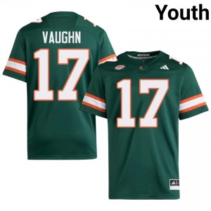 Green Cam Vaughn #17 Hurricanes Jersey | Youth High School Football Moisture Wicking Stitch 25582110