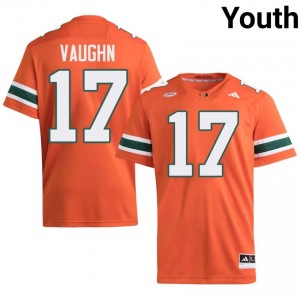 Cam Vaughn #17 UM Hurricanes Jersey | Pro-Grade Orange College Football Youth Embroidery 25281805