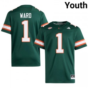 Cam Ward #1 Miami Hurricanes Jersey | Iconic Green College Football Youth Stitch 16099855