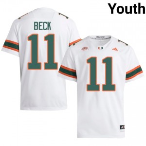 Carson Beck #11 UM Hurricanes Jersey | Pro-Grade White College Football Youth Stitched 41166971