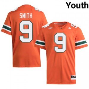 Chase Smith #9 UM Hurricanes Jersey | Exclusive Orange College Football Youth Embroidery 80722071