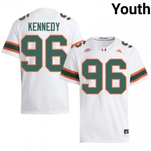 White Cortez Kennedy #96 Hurricanes Jersey | Youth High School Football Moisture Wicking Stitched 68483924