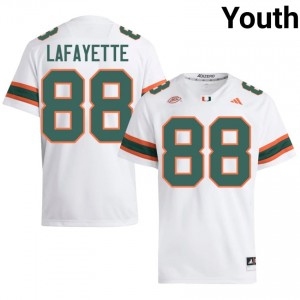 #88 DeAnthony Lafayette Miami Hurricanes White Jersey | Elite Stitched Youth Player Football Gear 85215196