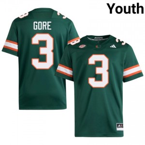 Miami Frank Gore #3 Green Jersey | Essential Swen NCAA Football Youth Apparel 84967798