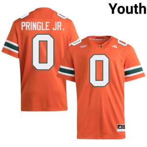 #0 Girard Pringle Jr. Hurricanes Orange Jersey | Authentic Embroidery Youth Player Football Gear 24873578