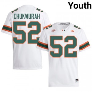 Isaac Chukwurah #52 Miami Hurricanes Jersey | Gameday White College Football Youth Stitched 25975023