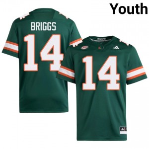 #14 Israel Briggs Hurricanes Green Jersey | Authentic Stitch Youth Player Football Gear 20304625
