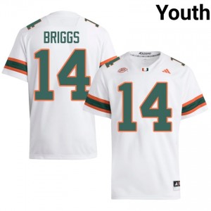 White Israel Briggs #14 Hurricanes Jersey | Youth High School Football Licensed Stitched 54412078