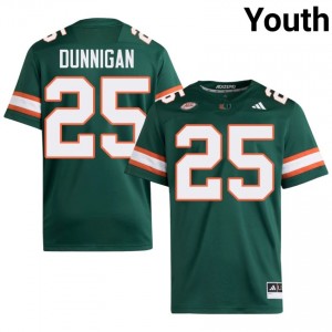 Durable JJ Dunnigan #25 UM Hurricanes Green Jersey | Youth University Football Swen Fan Gear 26476910