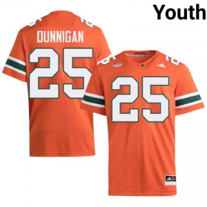 Orange JJ Dunnigan #25 Hurricanes Jersey | Youth High School Football Licensed Embroidery 86920772