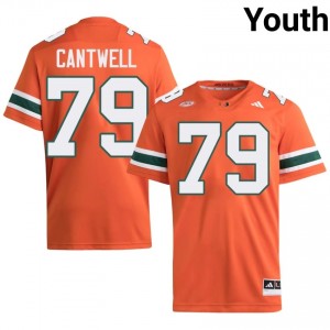 Jackson Cantwell #79 Miami Hurricanes Jersey | Gameday Orange College Football Youth Embroidery 58083453