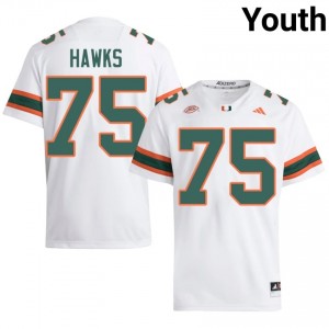 Jacob Hawks #75 UM Hurricanes Jersey | Pro-Grade White College Football Youth Stitched 89874555