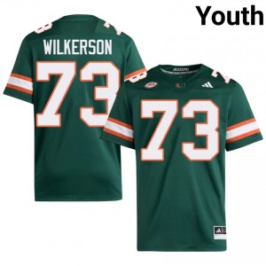 Jaden Wilkerson #73 Miami Hurricanes Jersey | Gameday Green College Football Youth Stitch 63244814
