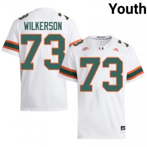 #73 Jaden Wilkerson Hurricanes White Jersey | Alumni Stitched Youth Player Football Gear 37998004