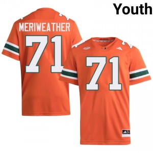 #71 Jamal Meriweather Hurricanes Orange Jersey | Authentic Embroidery Youth Player Football Gear 70935598