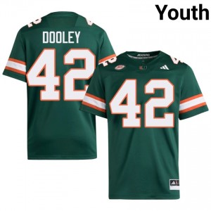 Jim Dooley #42 UM Hurricanes Jersey | Exclusive Green College Football Youth Swen 20429648