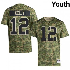 #12 Jim Kelly Hurricanes Camo Jersey | Alumni Stitch Youth Player Football Gear 92355059