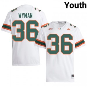 Jontavius Wyman #36 UM Hurricanes Jersey | Pro-Grade White College Football Youth Stitched 74632352
