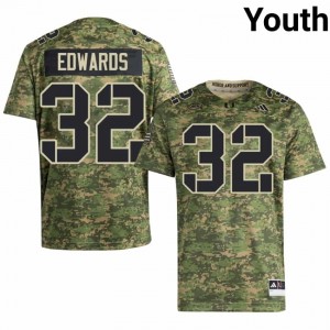 Camo Justin Edwards #32 Hurricanes Jersey | Youth High School Football Licensed Stitch 34280365