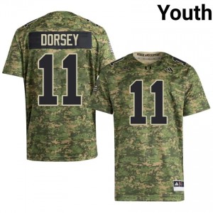Elite Thread Ken Dorsey #11 Miami Canes Camo Jersey | Youth University Football Stitch Fan Gear 82849541
