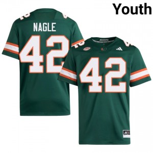 Logan Nagle #42 Miami Hurricanes Jersey | Iconic Green College Football Youth Stitch 37135991