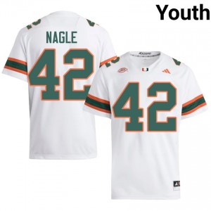 #42 Logan Nagle Hurricanes White Jersey | Authentic Stitched Youth Player Football Gear 52292887