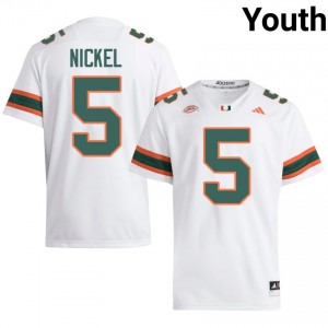 Top-Tier Luke Nickel #5 UM Hurricanes White Jersey | Youth University Football Stitched Fan Gear 56858776