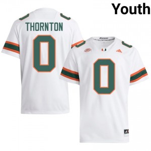 #0 Omar Thornton Hurricanes White Jersey | Alumni Stitched Youth Player Football Gear 43448280