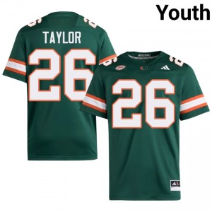 Officially Licensed Sean Taylor #26 Miami Canes Green Jersey | Youth University Football Stitch Fan Gear 35347403