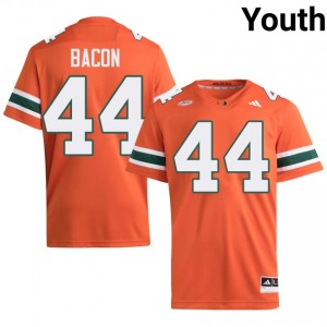 Tyson Bacon #44 Miami Hurricanes Jersey | Iconic Orange College Football Youth Embroidery 12950779
