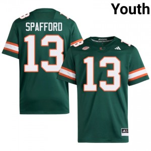 Top-Tier Vance Spafford #13 UM Hurricanes Green Jersey | Youth University Football Swen Fan Gear 19396283