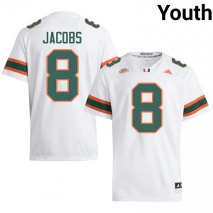 #8 Vandrevius Jacobs Miami Hurricanes White Jersey | Elite Stitched Youth Player Football Gear 28531706