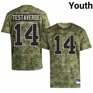 Camo Vinny Testaverde #14 Hurricanes Jersey | Youth High School Football Moisture Wicking Stitch 44039014