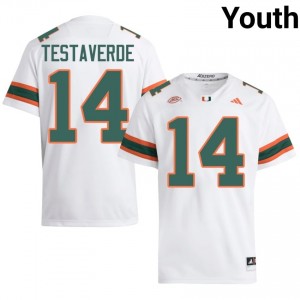 #14 Vinny Testaverde Miami Hurricanes White Jersey | Classic Stitched Youth Player Football Gear 81360325