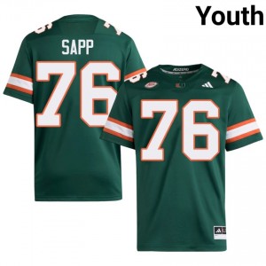 Green Warren Sapp #76 Hurricanes Jersey | Youth High School Football Moisture Wicking Stitch 90280508