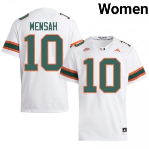 #10 Darian Mensah Hurricanes White Jersey | Alumni Stitched Women Player Football Gear 14801830